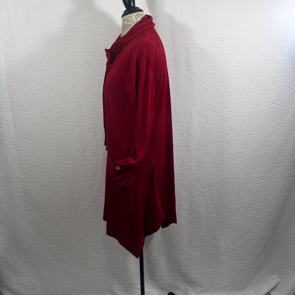 Bulotus Women's Long Sleeve Cowl Neck Asymmetrical Hem Tunic Tops with Pockets - Picture 5 of 11